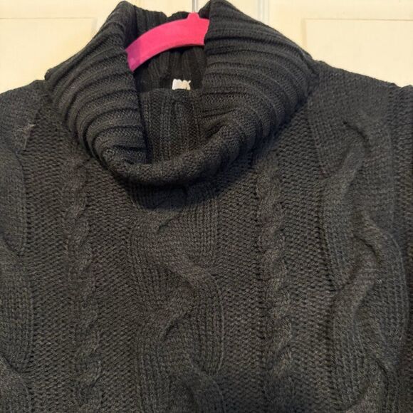 Zenana Black Cable Knit Turtleneck Sweater – NWT, Size L, Cozy Chunky Knit - Picture 2 of 3